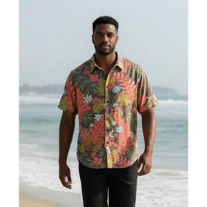 Reyn Spooner Vintage Men 90s Retro Floral Colorful Hawaiian Beach Shirt XL 54"